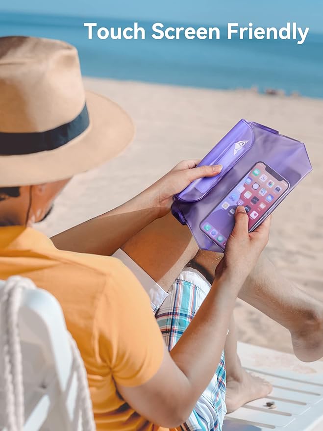 HEETA 2/3/4 Pack Waterproof Pouch with Waist Strap, Screen Touchable Dry Bag with Adjustable Belt for Phone Valuables for Kayaking, Swimming, Snorkeling, Boating, Fishing, Surfing & Beach