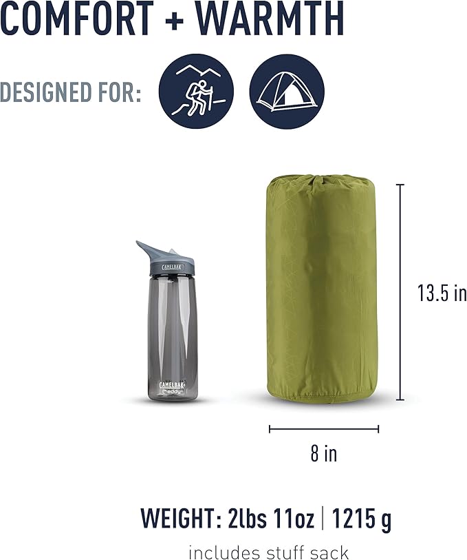 Sea to Summit Camp Self-Inflating Foam Sleeping Mat for Camping and Backpacking, Rectangular - Large (79 x 25 x 1.5 inches)