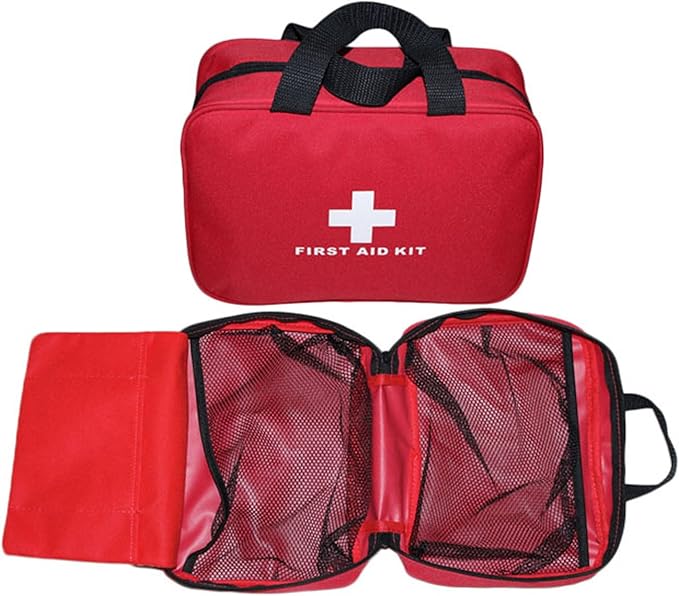 AOUTACC Nylon First Aid Empty Kit,Compact Waterproof and Lightweight First Aid Bag with Zippered for Emergency at Home, Office, Car, Outdoors, Boat, Camping, Hiking(Bag Only)