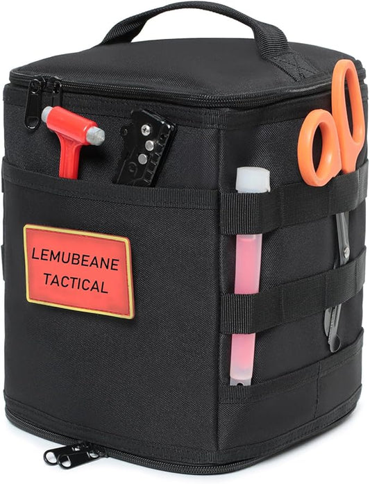 Tactical Camping Storage Bag 7L Utility Tote Bag Trunk Organizer (Black)