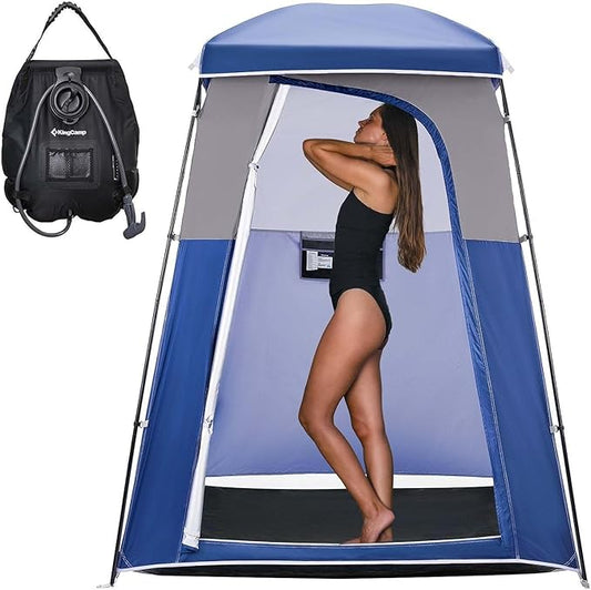 KingCamp Shower Tent, Portable Privacy Tent Outdoor Camping 1/2 Room Toilet Tents with Shower Bag & Dressing Room for Travel Beach Tailgate