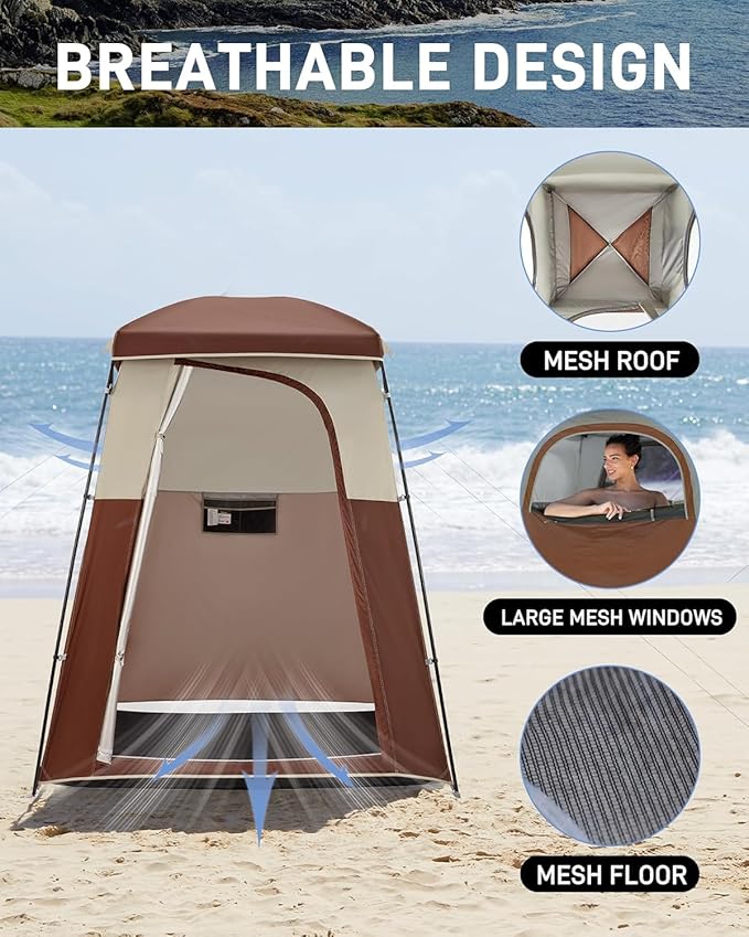 KingCamp Shower Tent, Portable Privacy Tent Outdoor Camping 1/2 Room Toilet Tents with Shower Bag & Dressing Room for Travel Beach Tailgate