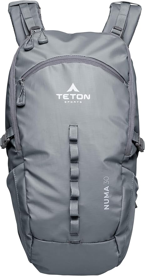 TETON Sports Numa backpack, sleek design, durable and ready for hiking, camping or backpacking. Lightweight with more room than you think. Perfect bugout bag. 30L, Granite