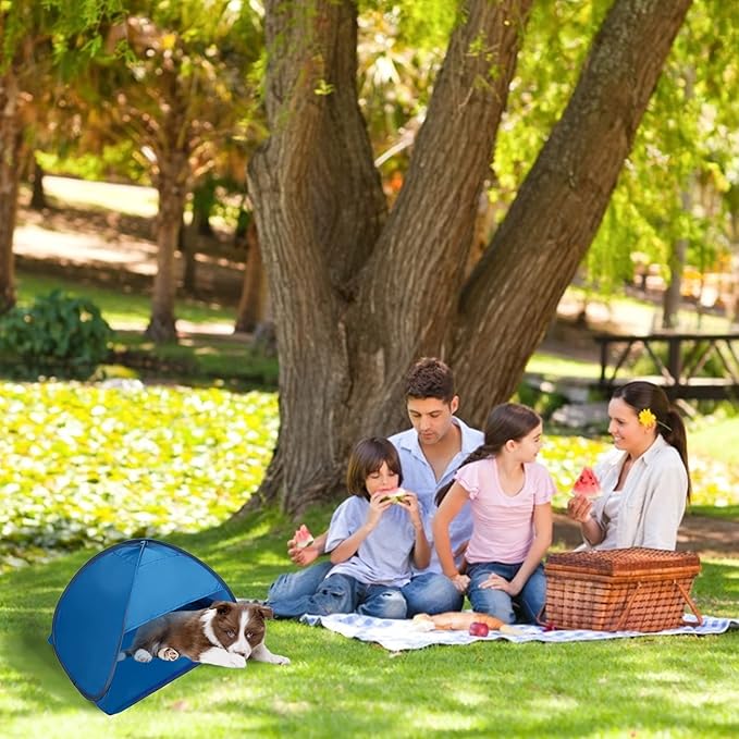 Beach Sun Shelters Pop Up Beach Tent, 1 PCS Portable Sun Shelter Tent for Anti-UV Windproof Camping Picnic Tent Small Dogs Cats and Other Small Pets, Blue