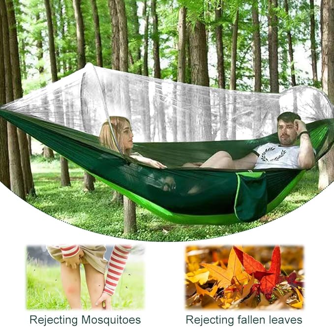 Camping Hammock, Lightweight Portable Hammock with Mosquito Net,Hammock with Bug Net,Tree Hammocks for Outside,Travel Hammock,Hammock Camping for Traveling Hiking