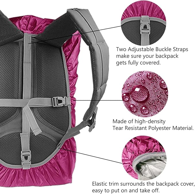 Frelaxy Waterproof Backpack Rain Cover, 8000mm Waterproof Level, Upgraded Ultra-Strong Multilayer Structure, Antislip Cross Buckle Strap, Ultralight Compact Portable, for Hiking, Camping, Traveling