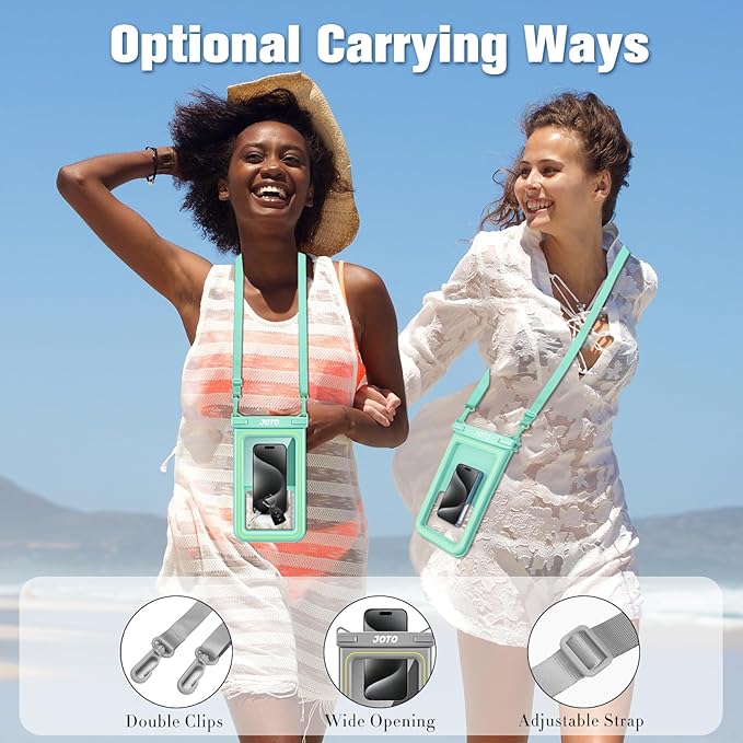 JOTO [IP68 Floatable Large Floating Waterproof Phone Pouch Up to 10", Underwater Phone Case Cellphone Dry Bag for iPhone 16 15 14 13 12 11 Pro Max Xs Max XR X 8 7 Plus SE/Galaxy S24 S23 S22 -Grey