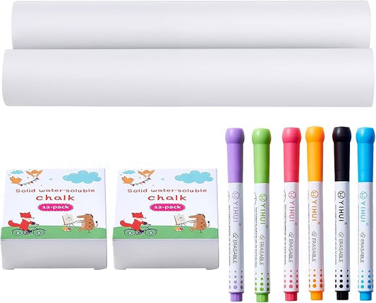 VEVOR Easel Accessory Set, 32 PCS Kid's Art Easel Painting Kit Including Chalks, Dry-Erase Markers & Paper Rolls, Supplies Set for Tabletop Art Easel, Painting Accessories for Toddlers Boys and Girls