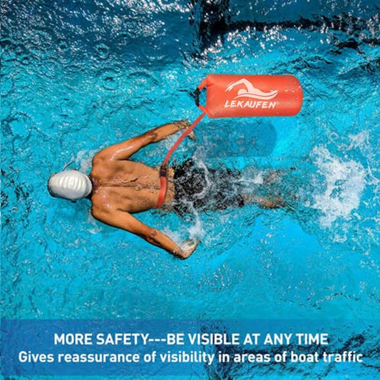 Swim Buoy for Open Water 2 Pack, 20L Swim Safety Float Waterproof Dry Bag for Swimmers Triathletes Kayakers Snorkelers, Swimming Pull Buoy for Safer Swim Training