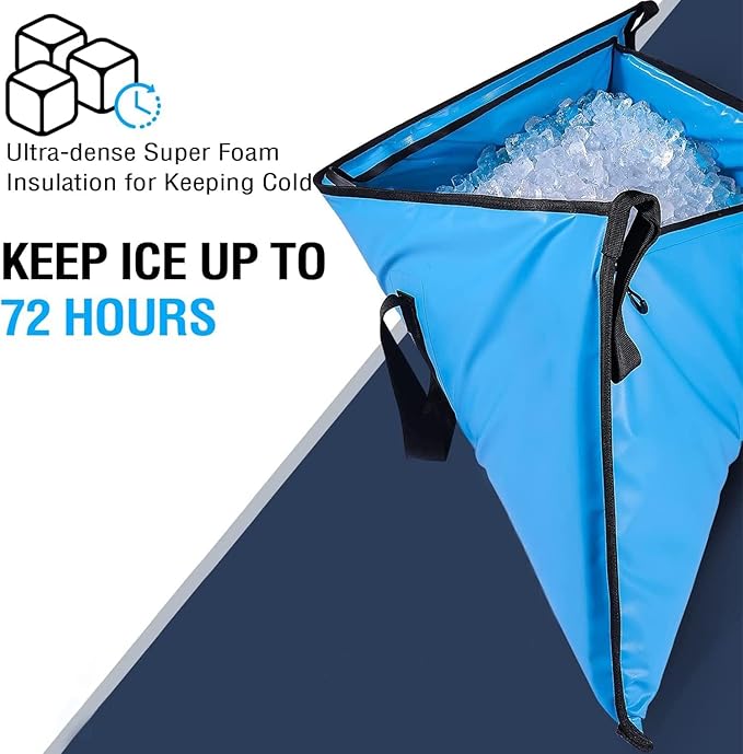Buffalo Gear Insulated Fish Cooler - Leakproof Kill Bag with 2 Reusable Cooler Ice Packs - Portable Waterproof Zipper
