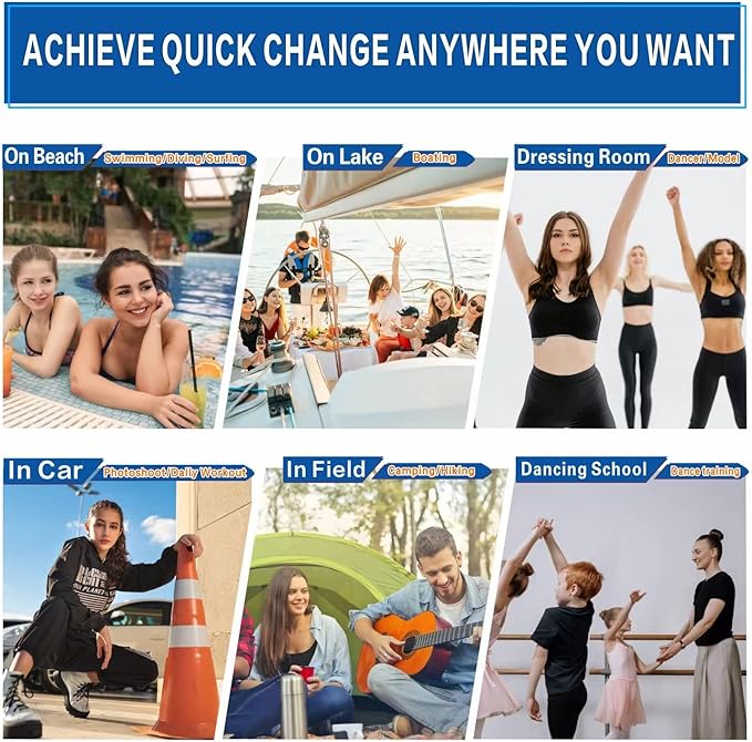 Portable Changing Room Tent - Cover Up for Changing Clothes, Suited for Beach, Car, Boat & Dancers - 3.94ft Length