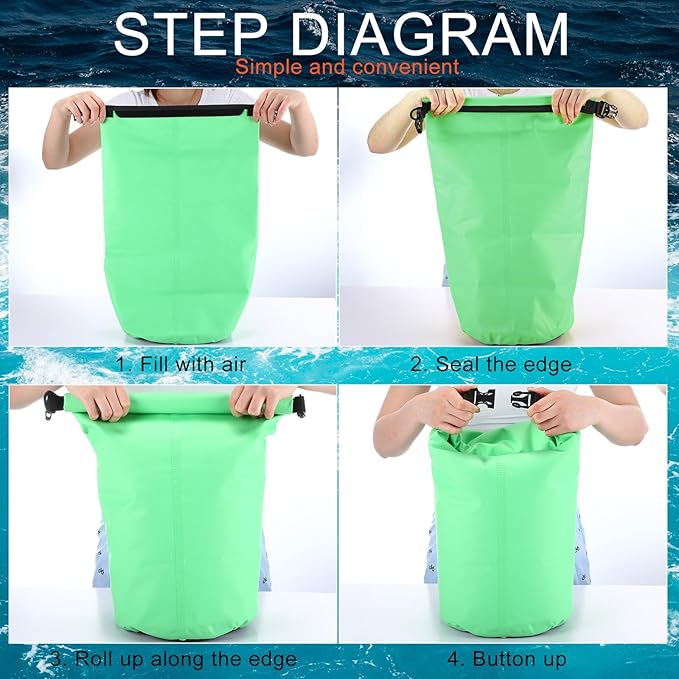 4 Set 2 in 1 Sand Anchor and Buoy Kit Floating Bag Kayak Anchor Waterproof Dry Bag for Lake Beach Boats Watercrafts Hiking Camping Water Sports Surfing Tubing Kayaking(Green)