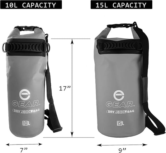 Dry Bag Floating Cooler - Roll Top Insulated Backpack – Portable, Collapsible, Waterproof with Padded Shoulder Strap - Perfect for Kayaking Fishing Beach Hiking -15L