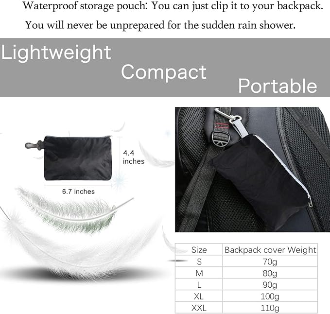 Frelaxy Waterproof Backpack Rain Cover, 8000mm Waterproof Level, Upgraded Ultra-Strong Multilayer Structure, Antislip Cross Buckle Strap, Ultralight Compact Portable, for Hiking, Camping, Traveling