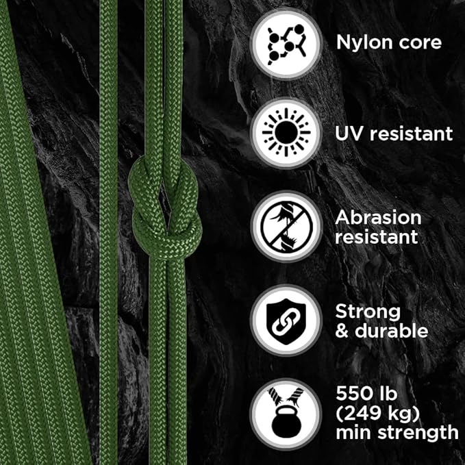 TECEUM Heavy Duty Rope 1000 – 1000ft / 200ft / 100ft / 50ft – 40+ Colors – Utility Rope for Survival & Camping Gear – Nylon String, Camping Rope, para Cord, Utility Nylon Rope, Tent Cord