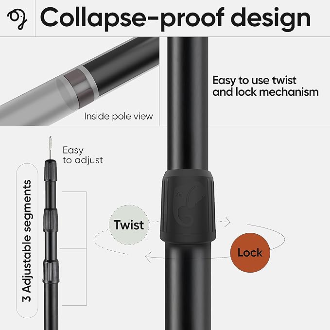 Green Elephant Tarp Poles - Tent Poles, Tent Poles Replacement, Tent Poles for Tarp, Canopy Poles, Awning Poles, Telescoping Tarp Poles, Tarp Poles Adjustable Heavy Duty, Aluminum Tent Pole Set of 4