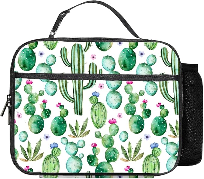 Cactus Lunch Bag Reusable Insulated Lunch Box Keep Food Cooler Thermal Lunch Tote for Women Men