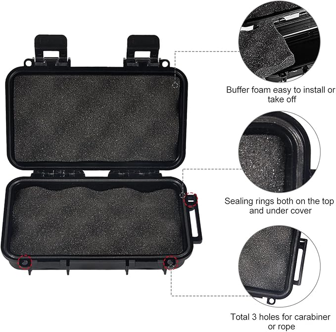 Plastic Storage Case, Waterproof Dry Box Storage Case, Durable Dry Storage Box 2 U‑Shape Buckle Portable Storage Case Waterproof for Camping Fishing