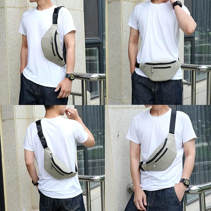 Fanny Pack for Men & Women, Fashion Waterproof Waist Packs with Adjustable Belt, Casual Bag Bum Bags for Travel Sports Running.