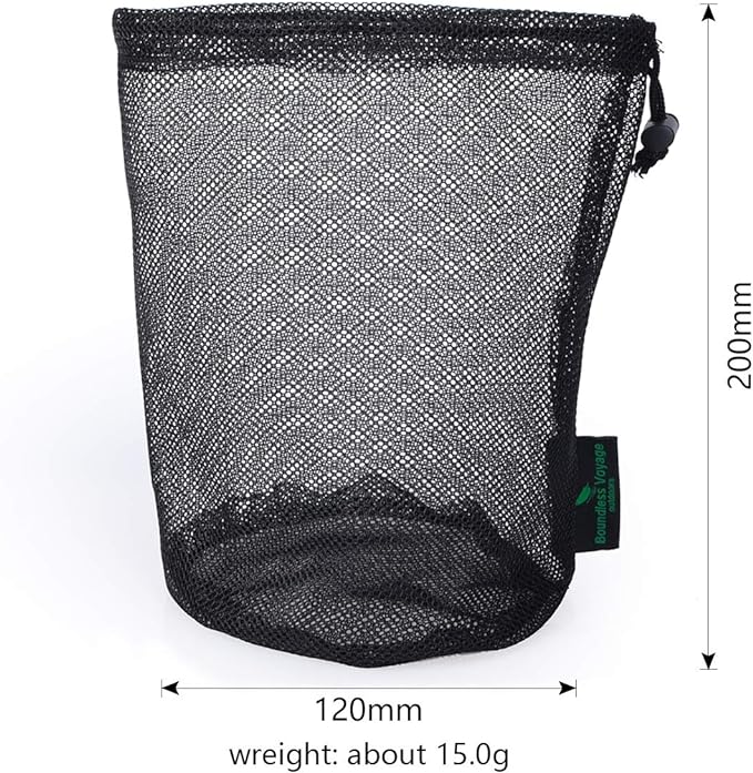 5pcs Nylon Mesh Drawstring Bag Sports Equipment Bag Outdoor L