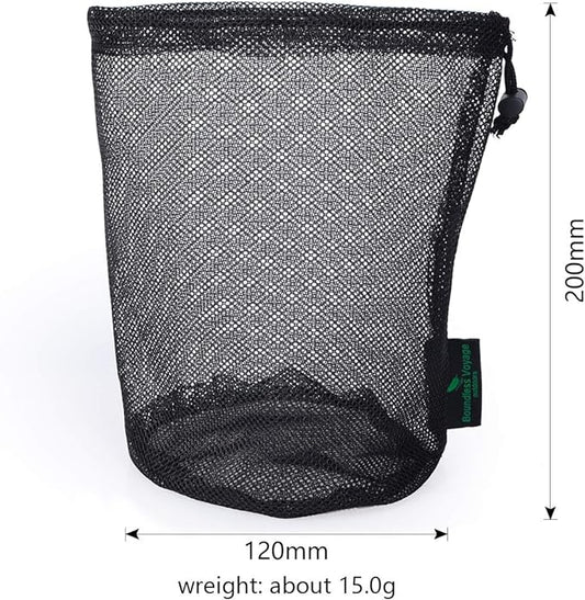 5pcs Nylon Mesh Drawstring Bag Sports Equipment Bag Outdoor L