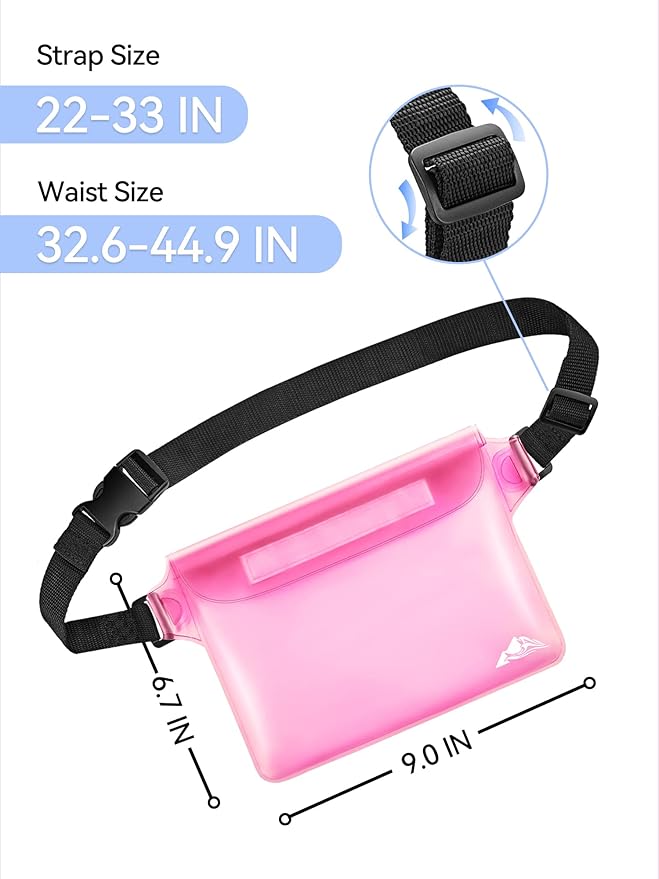 HEETA Waterproof Pouch Screen-Touch Sensitive Waterproof Dry Bag with Adjustable Waist Strap Bundled with Fish Scale with LCD Display, Digital Portable Hanging Scale Luggage Scale with Measuring Tape