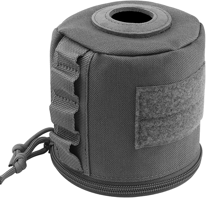 AOUTACC Tactical Roll Paper Storage Bag,Toilet Roll Paper Storage Holder with Molle Mounting Strap,Tissue Cover Organizer for Outdoor Camping,Hiking,Tactical Game-Grey