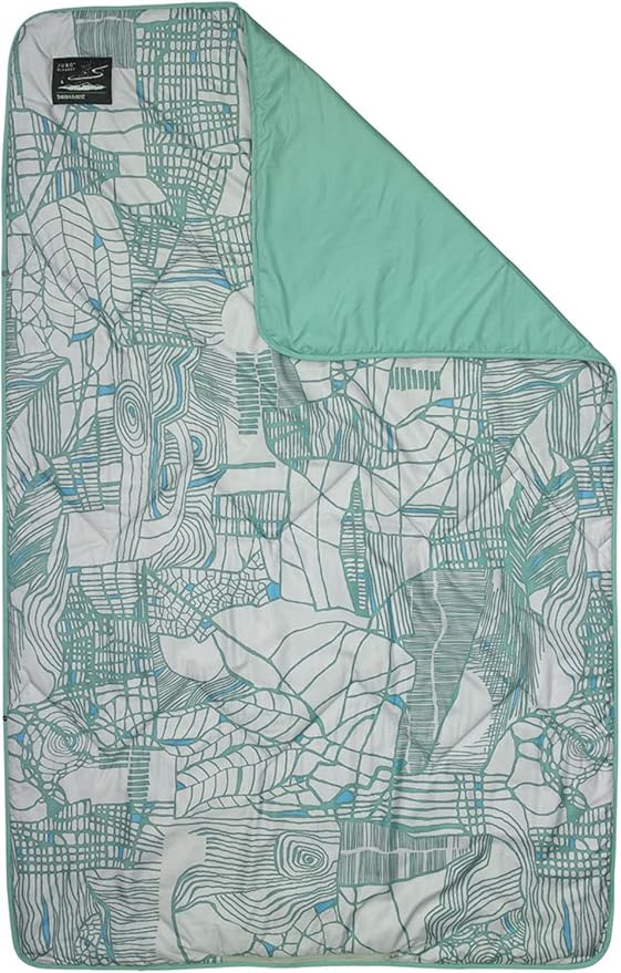 Therm-a-Rest Juno Insulated Camping and Backpacking Blanket, Sage Nature Grid Print