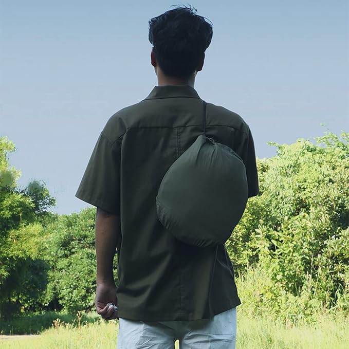 LFL Camping Hammock with Mosquito Net, Hammocks with 13ft Tree Straps Carabiners, Automatic Quick Open Outdoor Portable Hammock, Nylon Parachute Material Outside Hiking Gear (Green)