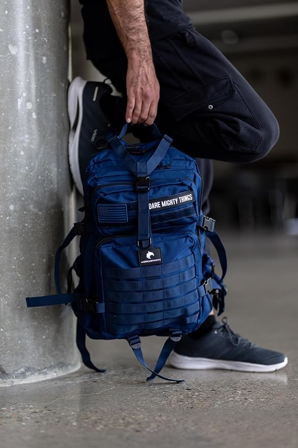 45L Elite Tactical Backpack | 3X Stronger Work & Military Backpack | Water Resistant and Heavy Duty | 3 Day MOLLE Bug Out Bag (Atlantic Blue)