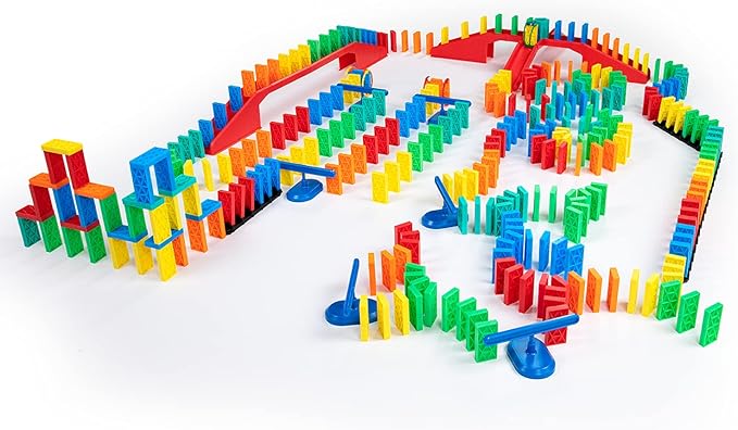 Bulk Dominoes Kinetic Domino Kit | Dominoes Set, STEM STEAM Small Toys, Family Games for Kids, Kids Toys and Games, Building, Toppling, Chain Reaction Sets (331pc)
