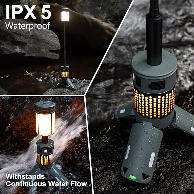 Telescopic Camping Lights, Rechargeable Camping Lights with Stand,12000mAh Collapsible Camping Lanterns, Magnetic Base Portable Flashlights IPX5 Waterproof for Camping,Hiking,Emergency Use