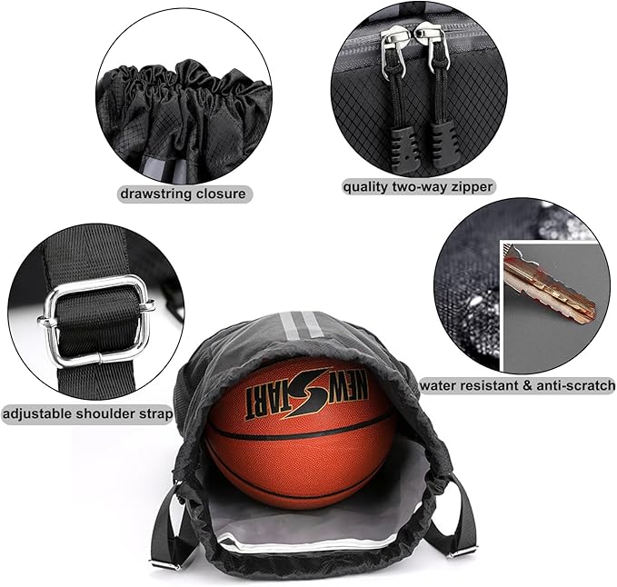 Swim Bag Drawstring Backpack with Wet Pocket Shoe Warehouse String Bag Sackpack for Beach Swimming Pool Gym Sports (Orange)