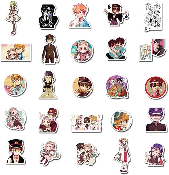 Anime Toilet-Bound Hanako-kun Stickers (50 PCS) Funny Stickers for Teens, Girls, Adults,Kids - Stickers for Waterbottles,Laptop,Phone,Hydro Flask - Waterproof Vinyl Sticker (Toilet-Bound Hanako-kun)