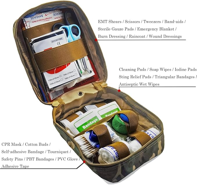 Carlebben EMT Pouch MOLLE Ifak Pouch Tactical MOLLE Medical First Aid Kit Utilit Camouflage
