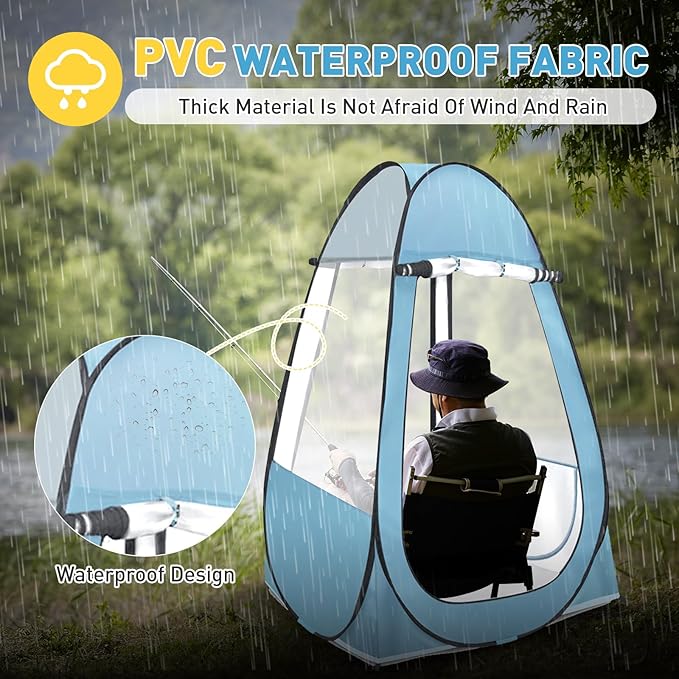 Pop Up Tent, Clear Outdoor Tents Sports Fishing, Rainproof and Windproof Beach Camping, Lightweight and Sturdy, Easy Set Up, UPF 50+ Portable Folding 39" x 64"