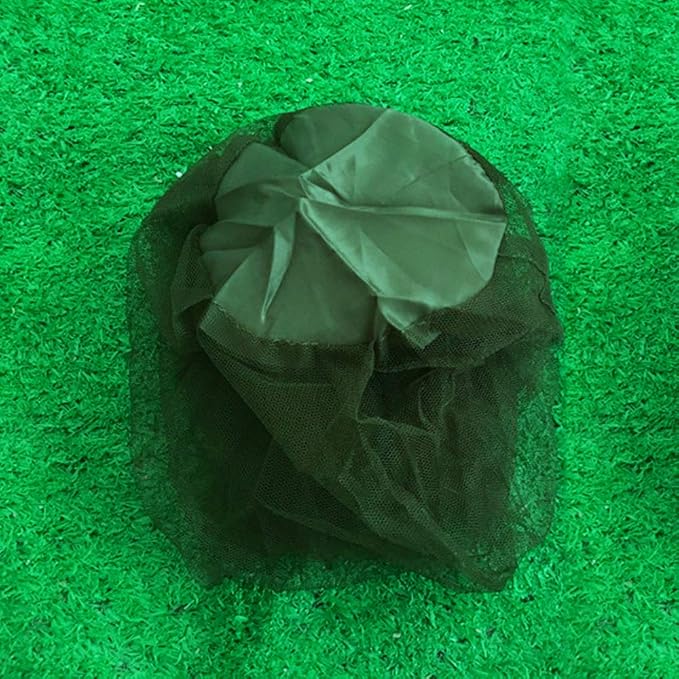 5 Pack Premium Mosquito Head Net Mesh Hat Face Netting Lightweight Durable Protective Cover Fly Insects Bugs Preventing for Camping Hiking Fishing Outdoor Activity