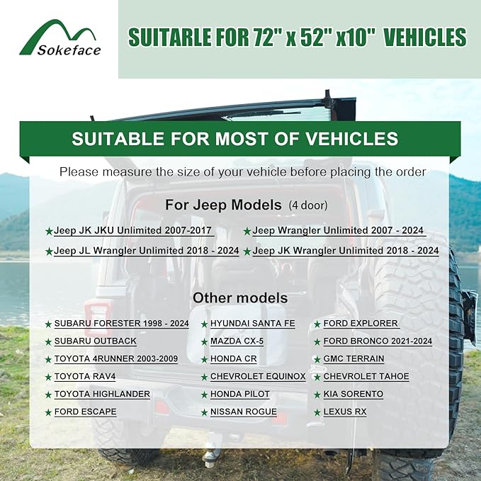 SUV Air Mattress with One-Click Charging Wireless Air Pump, Detachable Pillow, 10inch Air Mattress for Jeep Wrangler JK JKU JL JLU Unlimited 4 Door, Heavy Duty, Car Camping, Patent Pending