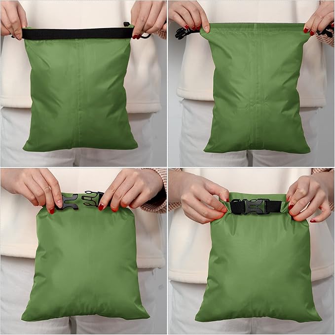 Shappy 6 Pcs Waterproof Dry Bag Set 6 Sizes Lightweight Sacks and Long Adjustable Shoulder Strap Outdoor Water Proof Keep Gear Dry Bag Stuff Sacks for Backpacking, Boating, Hiking, Camping (Green)