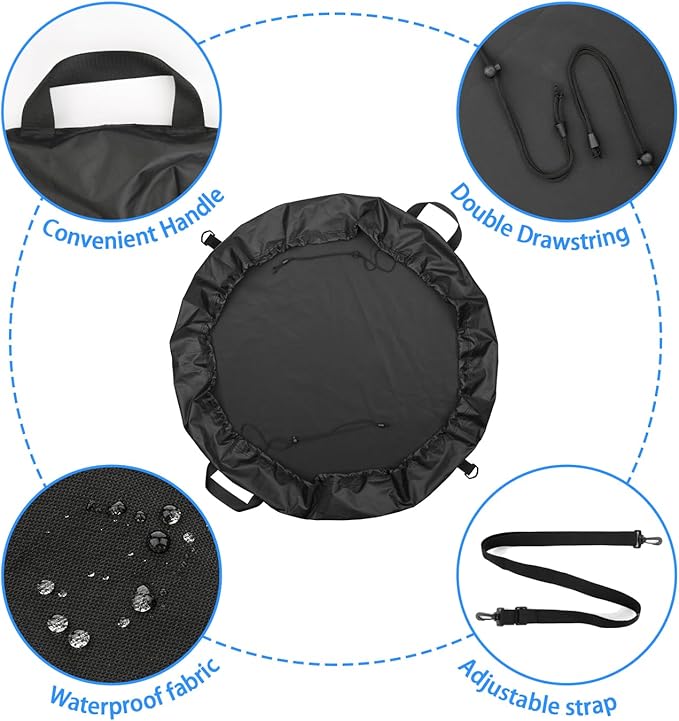 Cosmos Wetsuit Changing Mat Beach Wetsuit Storage Bag Surfer Wet Bag Foldable Waterproof Dry Bag with Handle and Adjustable Strap for Diving, Swimming, Surfing, Kayakers and Water Sports