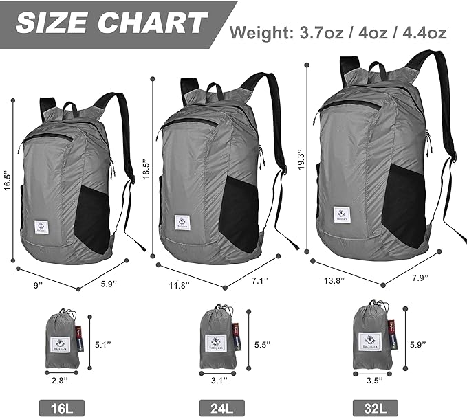 4Monster Hiking Daypack,Water Resistant Lightweight Packable Backpack for Travel Camping Outdoor
