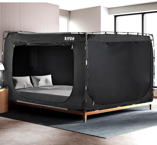 Bed Tent Bed Canopy Queen Size Tents for Adult and Kids- Original Design Portable Dream Tent Indoor Sleeping 80% Blackout with 3 Doors Breathable Big Space Tents