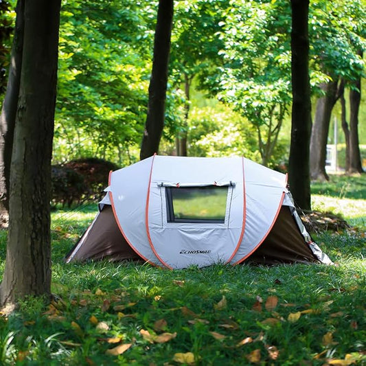 EchoSmile Camping Instant Pop Up Tent, 2/4/6/8/10 Person, Water Resistant Dome, Easy Setup for Camping Hiking and Outdoor, Portable with Carry Bag, 3 Season