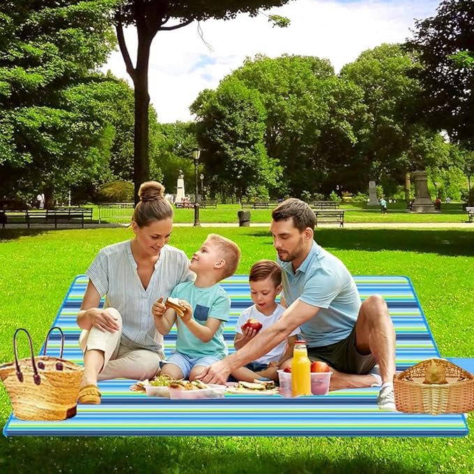 Picnic Beach Blanket, Picnic Mat 80x57in Waterproof Foldable, Family Mat, Portable Large Picnic Blankets for Travel, Hiking, Music Festival…