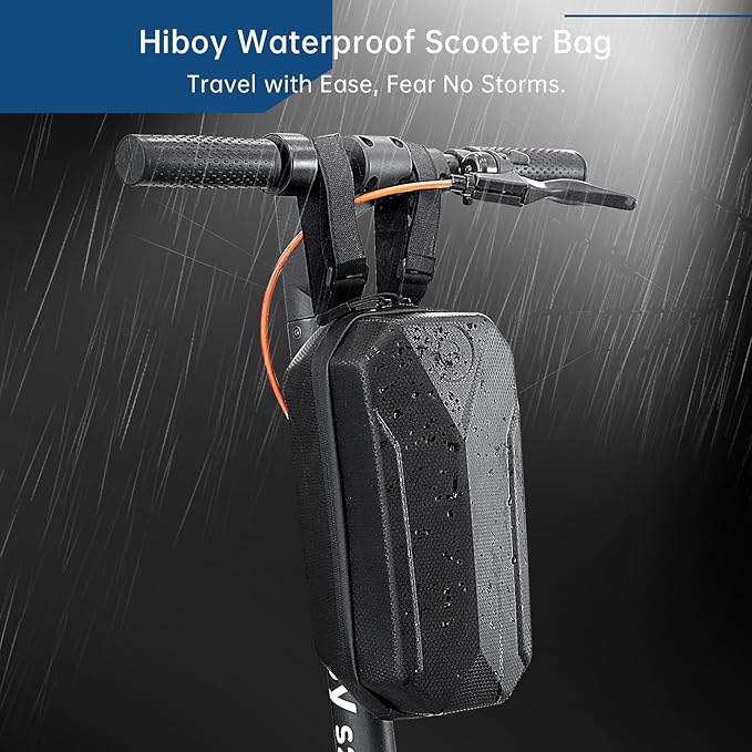 Hiboy Scooter Storage Bag, 3L/4L Large Capacity Scooter Handlebar Bag, Front Hanging Bag for Electric Scooter/Electric Bike, for Carrying Chargers, Phone, Keys with Waterproof Hardshell EVA Material
