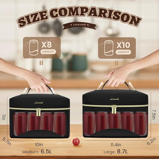 LOVEVOOK Insulated Lunch Bag for Women,Large Adult Lunch Box for Women,Leakproof Cooler Bag for Office Picnic Hiking Beach,Lunch Tote Bag with Adjustable Shoulder Strap