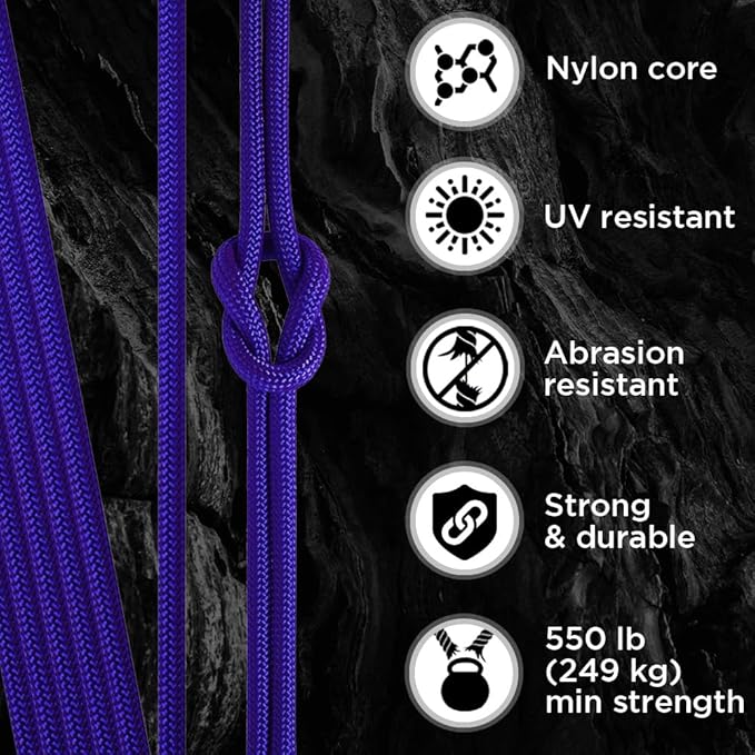 TECEUM Heavy Duty Rope 1000 – 1000ft / 200ft / 100ft / 50ft – 40+ Colors – Utility Rope for Survival & Camping Gear – Nylon String, Camping Rope, para Cord, Utility Nylon Rope, Tent Cord