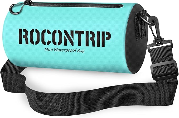 ROCONTRIP Crossbody Waterproof Bag IPX8 Dry Bag With Airtight Zipper Dry Sacks lightweight Portable Swimming Bag For Swimming Kayaking Camping Boating Rafting Fishing Travelling Snorkeling