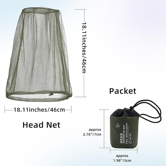 6 Packk Mosquito Covers Wearable Head Net Face Mesh Protecting Net Mosquito Fly Insects Bugs Preventing for Outdoor