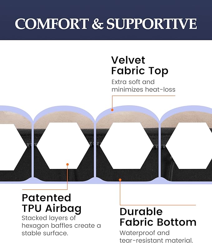 Inflatable Sleeping Pad for Camping, Extra-Thick 4.75 Inch Air Mattress with Soft Cotton Top, Machine Washable, Family Lightweight 4-Season Pad for Camping, Traveling & Hiking, Brown